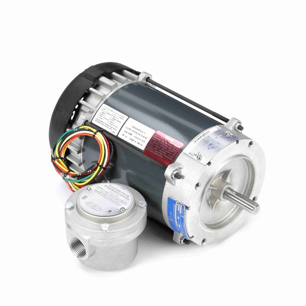 Marathon Explosion Proof Motor, 0.50 HP, 1 phase, 3600 RPM, 115/208-230 V, 56C Frame, EPFC G854